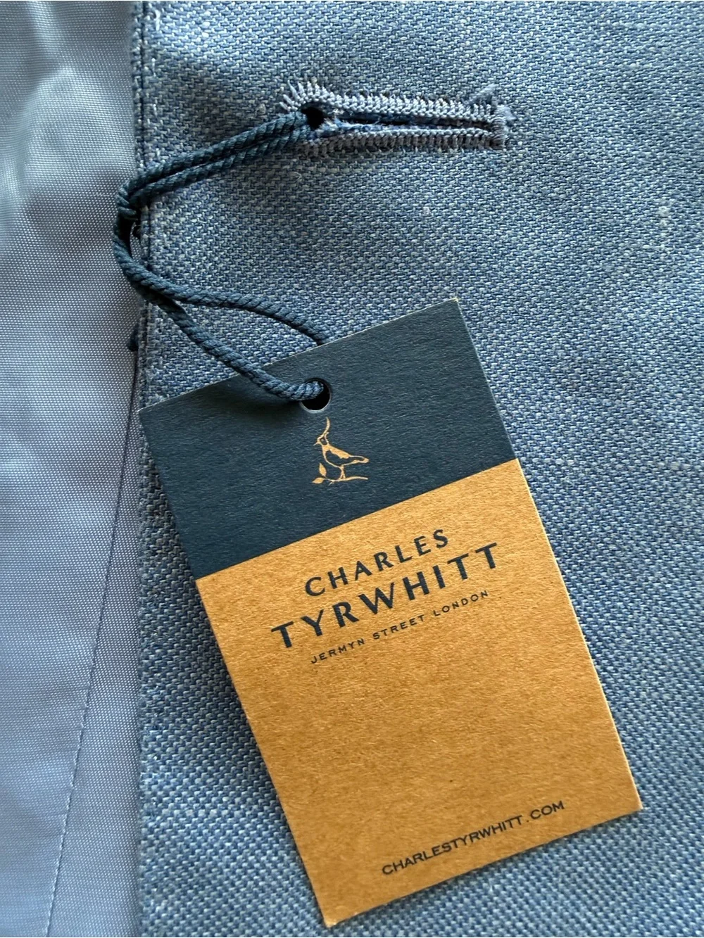 Charles Tyrwhitt Linen Cotton Jacket Blue Size 44R NWT IN PACKAGING